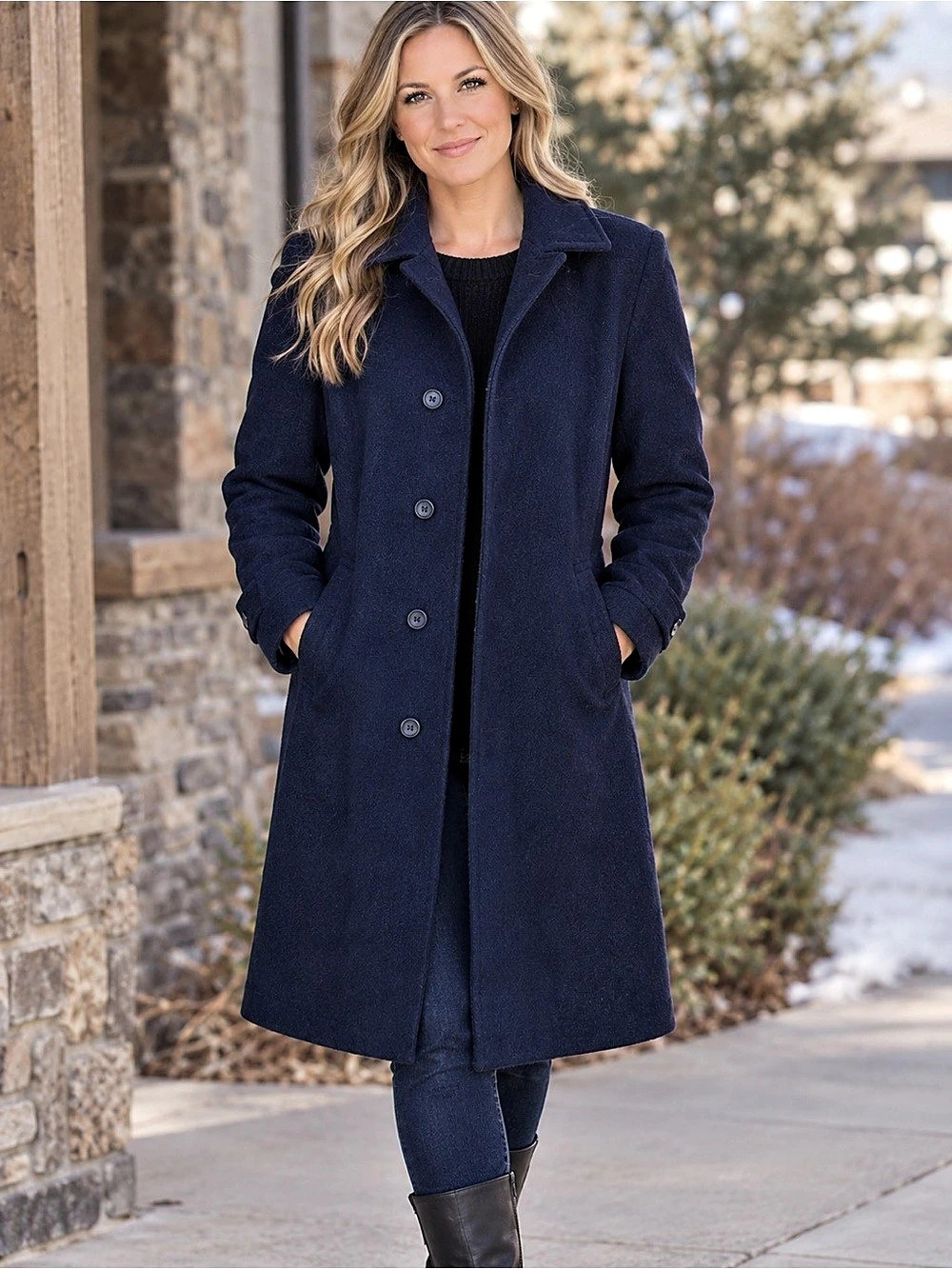 Alligator Weatherstyle Women's Blue Pea Coat Large
